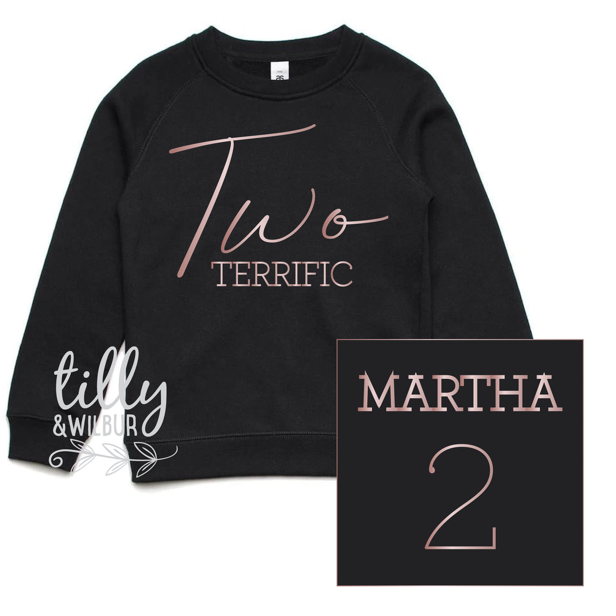 An original design and quality print from Australia&amp;#39;s #1 Etsy seller for Expressive Wear - Two Terrific Personalised 2nd Birthday Jumper