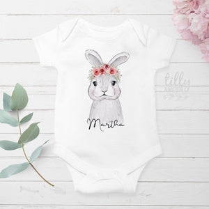 Personalised Easter Baby Bodysuit, Easter Baby Bodysuit, Newborn Easter Gift, Easter Outfit, Baby Easter Gift, Bunny Rabbit, Watercolour