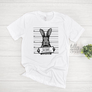 Bad Bunny Mug Shot, Crime: Stealing Carrots! Easter T-Shirt, Rabbit T-Shirt, Funny Easter Gift, Hip Hop Easter Clothing, Bad Bunny T-Shirt