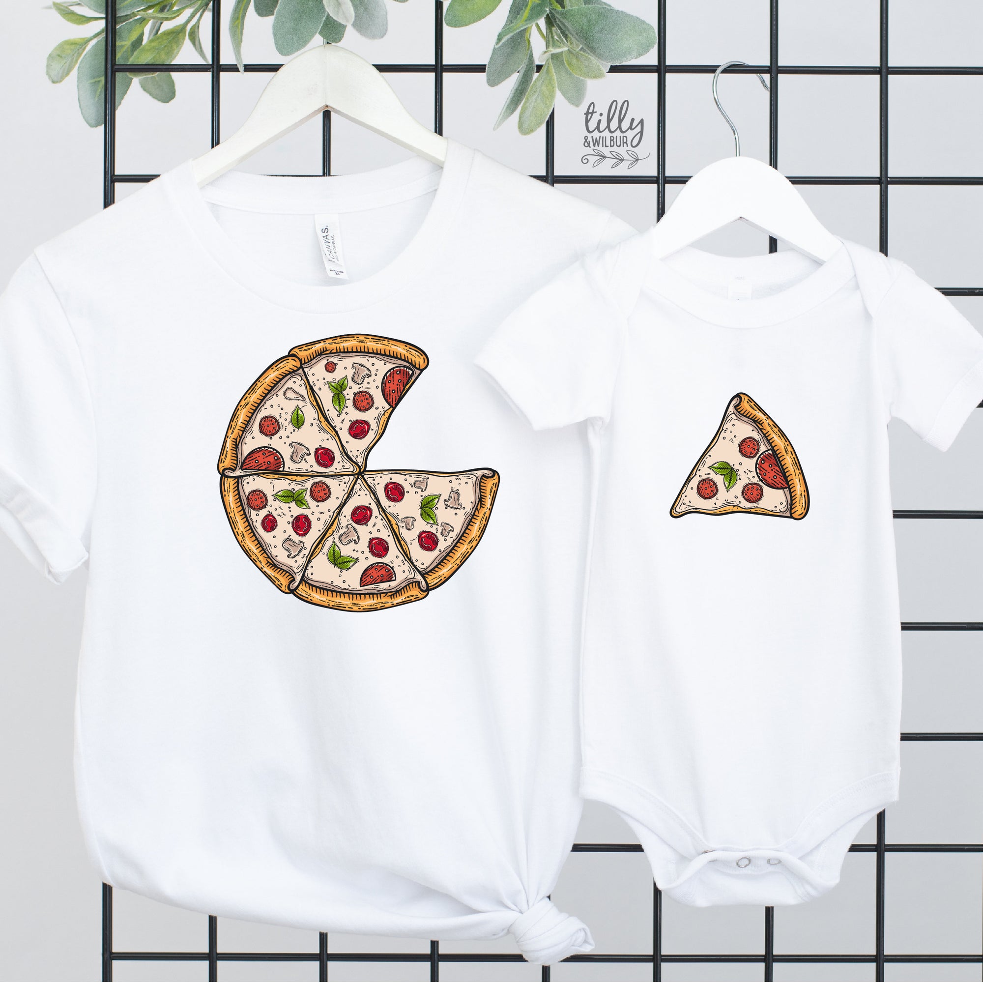 Matching Pizza Slice Family T-Shirts, Mummy And Daughter, Mother And Son, Matching Mummy Baby, Newborn Gift, Baby Shower Gift, Mother&#39;s Day