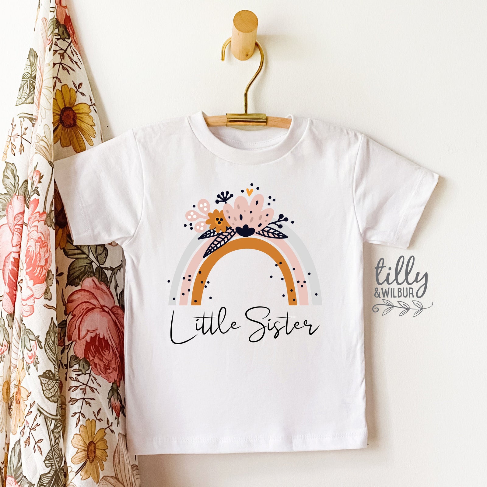 Little Sister T-Shirt, Little Sister Announcement, Little Sister Gift, Pregnancy Announcement T-Shirt, Rainbow Baby Design, Rainbow Sister