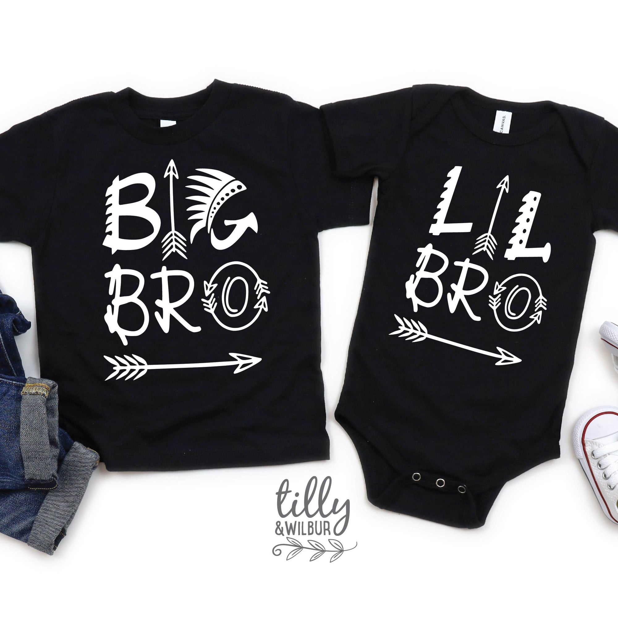 Big Bro Lil Bro Set, Big Brother Little Brother Matching Outfits, Sibling Outfits, Brother Gift, Pregnancy Announcement, Newborn Gift, Baby