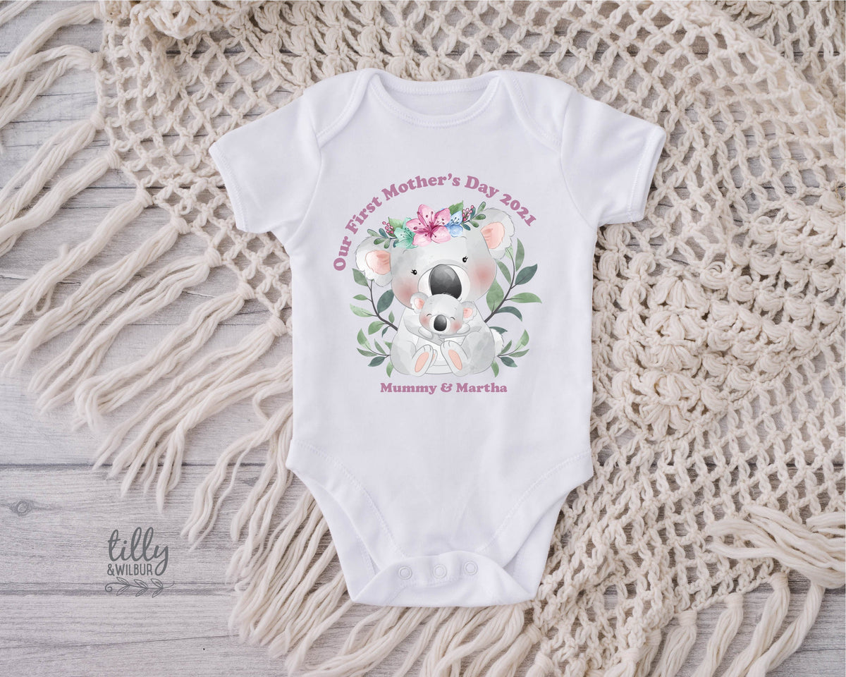 Our First Mother&amp;#39;s Day 2021 Onesies®, Our 1st Mother&amp;#39;s Day Bodysuit, Mother&amp;#39;s Day Onesies®, Mother&amp;#39;s Day, Mummy I Love You, Personalised