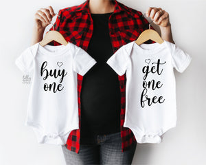 Buy One Get One Free Twin Bodysuits, Pregnancy Announcement For Twins, Twinning, Twin, We&#39;re Having Twins! Twinsies, Twin Newborn Gifts
