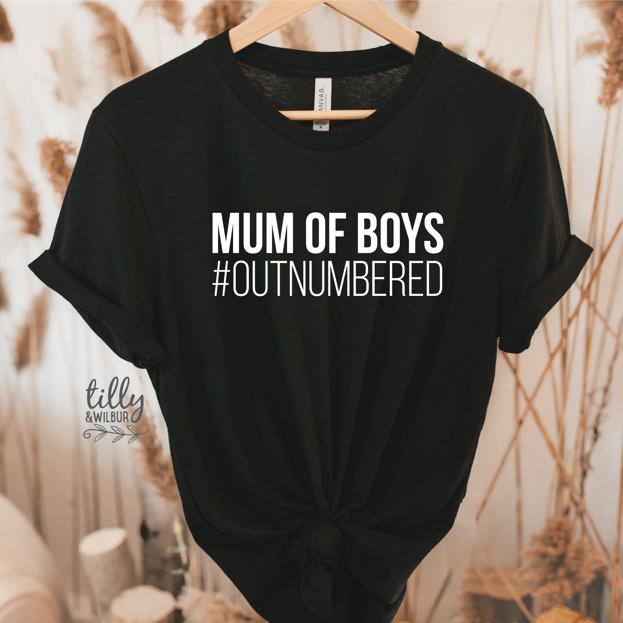 Mum Of Boys #Outnumbered T-Shirt, Mother&#39;s Day T-Shirt, Mother&#39;s Day Gift, Mum Of Songs, Mum Gift, Mum T-Shirt, Funny Mum T-Shirt, Mom Of