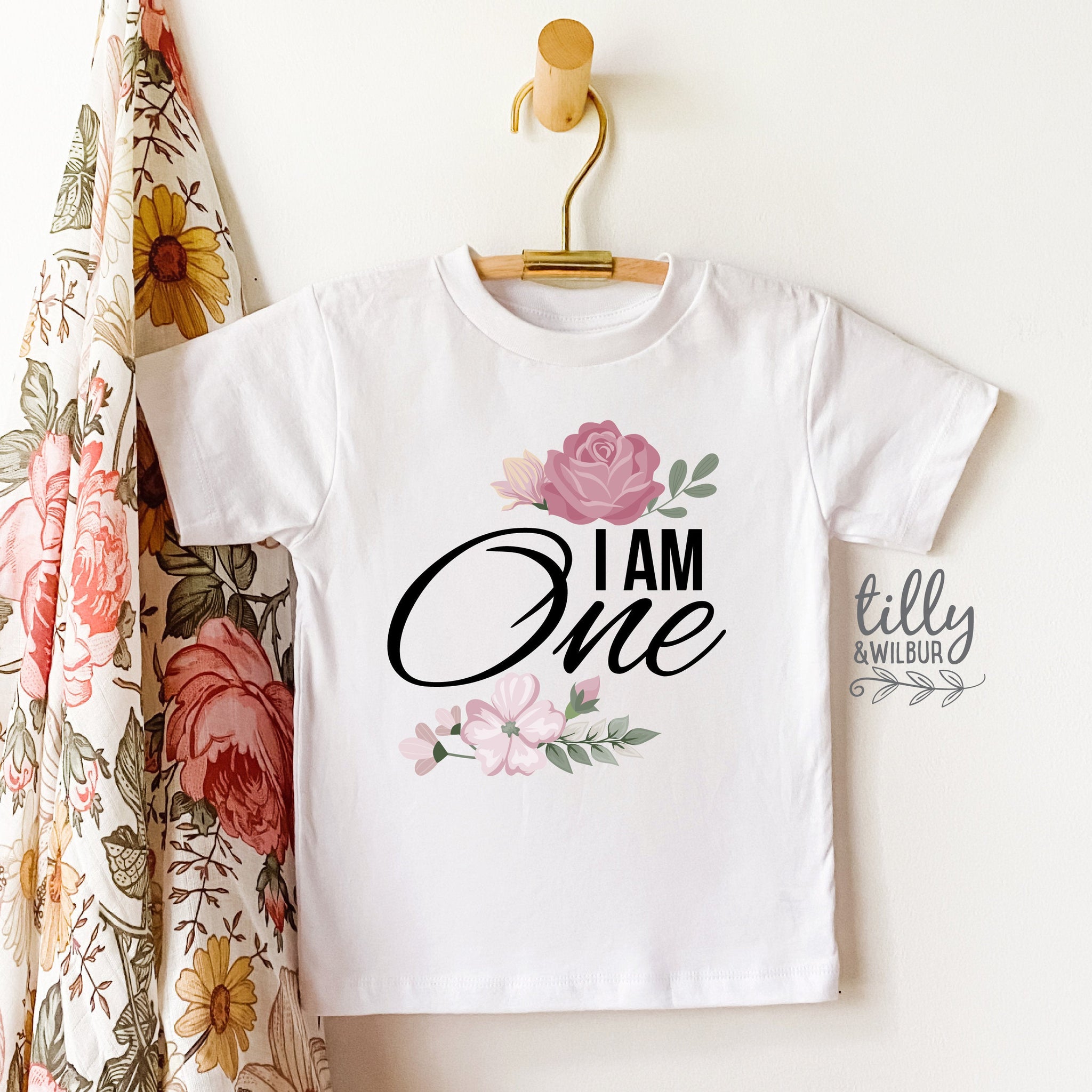 I Am One Birthday T Shirt Baby Girls Cake Smash Outfit First
