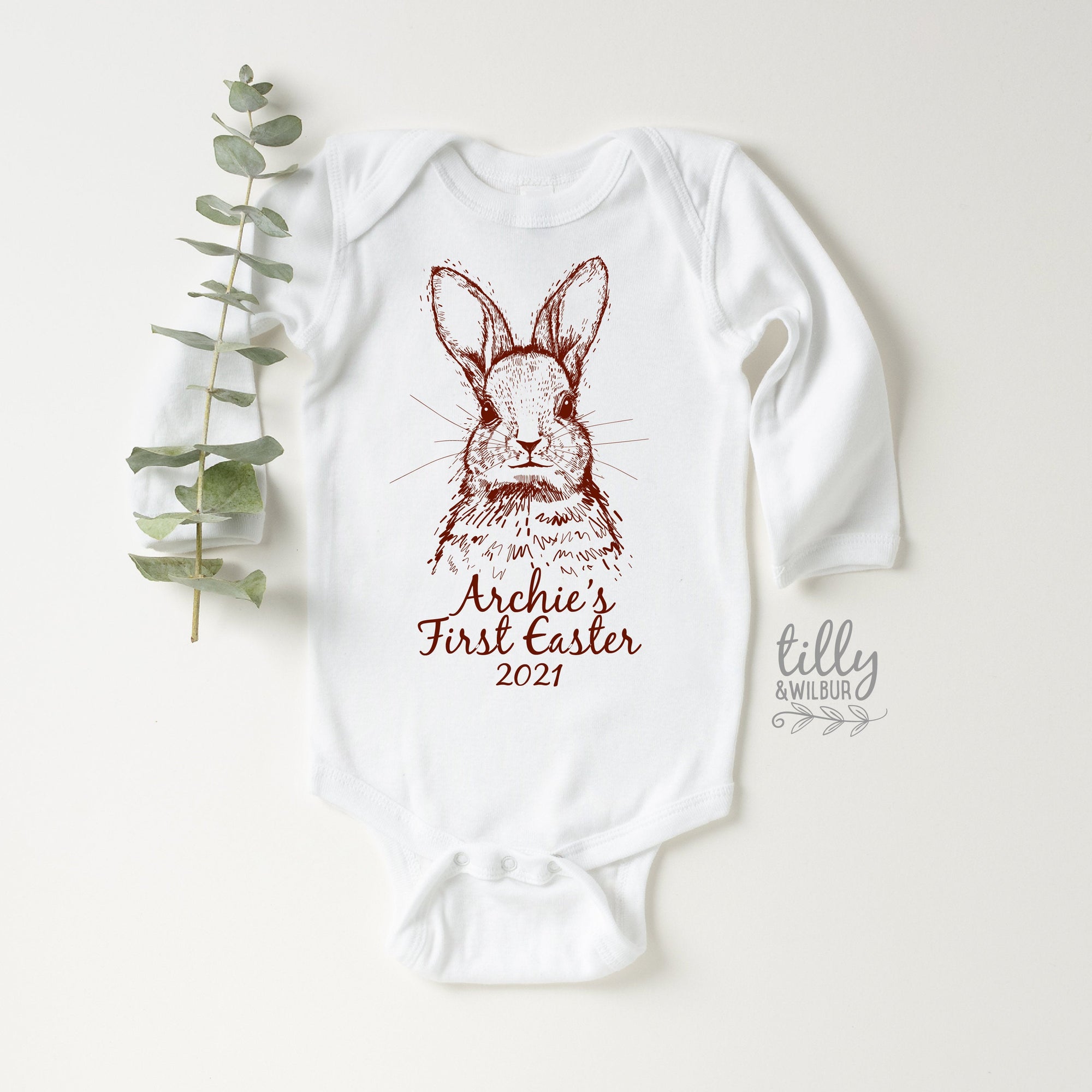 Personalised 1st Easter Baby Bodysuit, First Easter Baby Bodysuit, Newborn Easter Gift, 1st Easter Outfit, Baby&#39;s 1st Easter, Bunny Rabbit