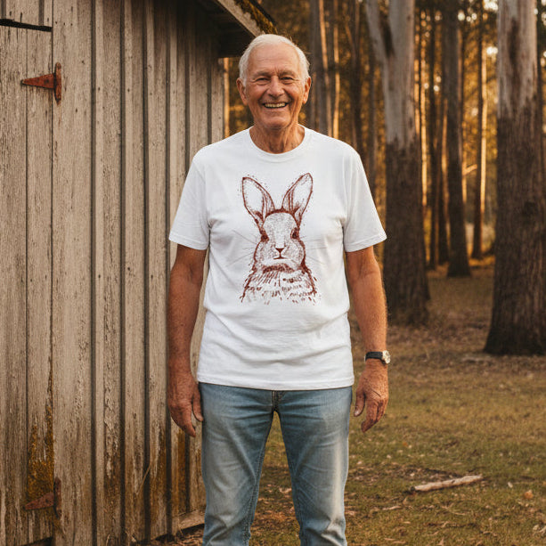 Vintage bunny Easter shirt with classic rabbit illustration for family matching outfits