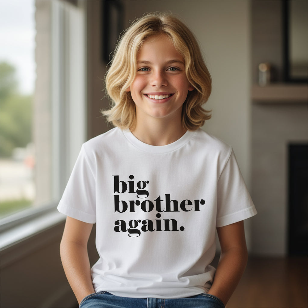 Big Brother Again T-Shirt, Promoted To Big Brother T-Shirt For Boys, Big Brother Tee, I'm Going To Be A Big Brother, Pregnancy Announcement