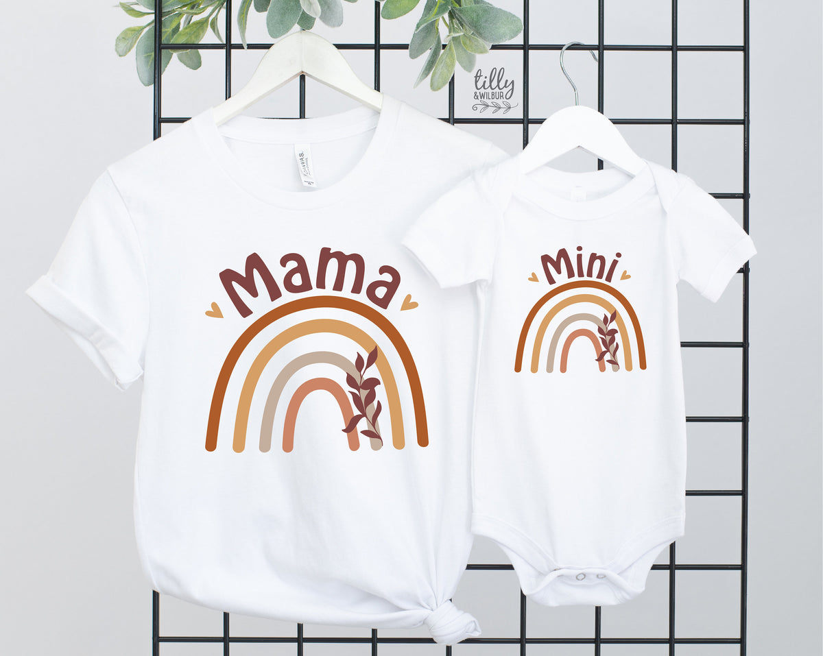 Rainbow Mama T-Shirt, Rainbow Mini Onesies®, Mama And Mama&amp;#39;s Mini Matching Outfits, Our First Mother&amp;#39;s Day, Mother And Baby, Mother&amp;#39;s Day