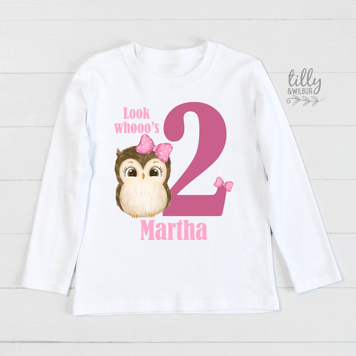 Look Whooo&amp;#39;s Two Birthday T-Shirt, Two Wild Girls Birthday T-Shirt, Two Wild Birthday, 2 Year Old Girl, Personalised 2nd Birthday T-Shirt