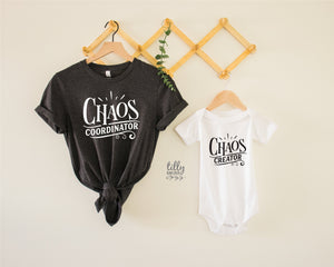 Chaos Creator and Chaos Coordinator Matching Set, Mummy And Me Matching Outfits, First Mother&#39;s Day Gift, Mummy And Me, Mothers Day Onesie®