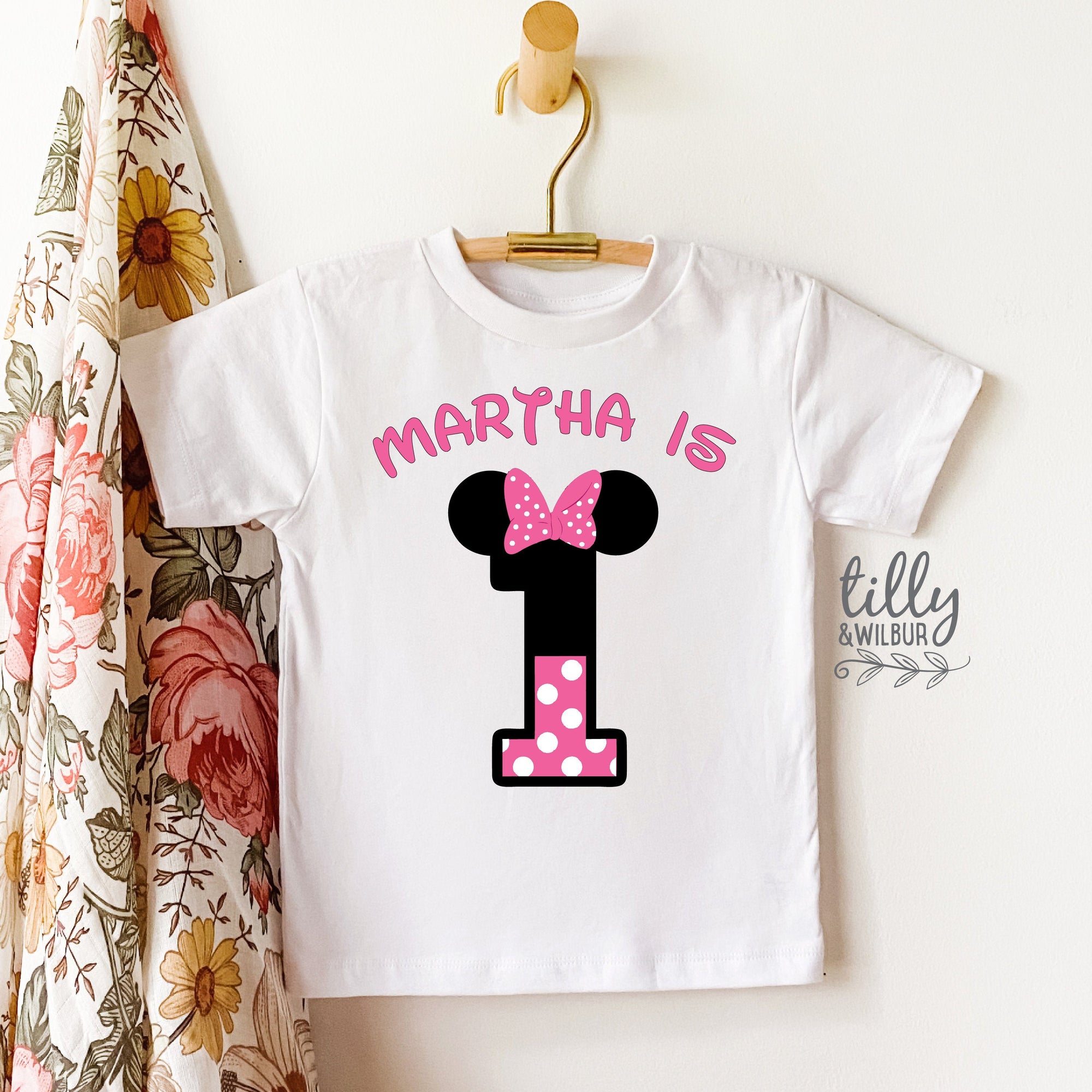 1st Birthday T-Shirt, First Birthday Gift, Personalised 1st Birthday T-Shirt, 1st Birthday Cake Smash, First Birthday Gift, Minnie Mouse