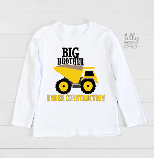 Promoted To Big Brother T-Shirt For Boys, Big Brother Under Construction Shirt, I&#39;m Going To Be A Big Brother Shirt, Pregnancy Announcement