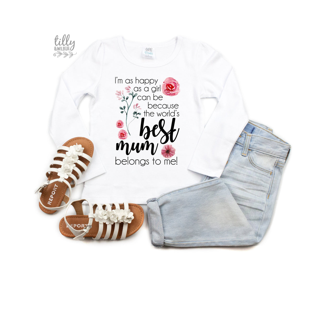 I&amp;#39;m As Happy As A Girl Can Be Because The World&amp;#39;s Best Mum Belongs To Me Girls T-Shirt, Mother&amp;#39;s Day TShirt, Mother&amp;#39;s Day, Mother&amp;#39;s Day Gift