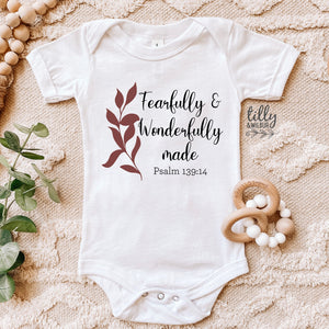 Fearfully And Wonderfully Made Onesies®, Fearfully And Wonderfully Made Psalm 139:14 Onesies®, Newborn Gift, Pregnancy Announcement Onesies®