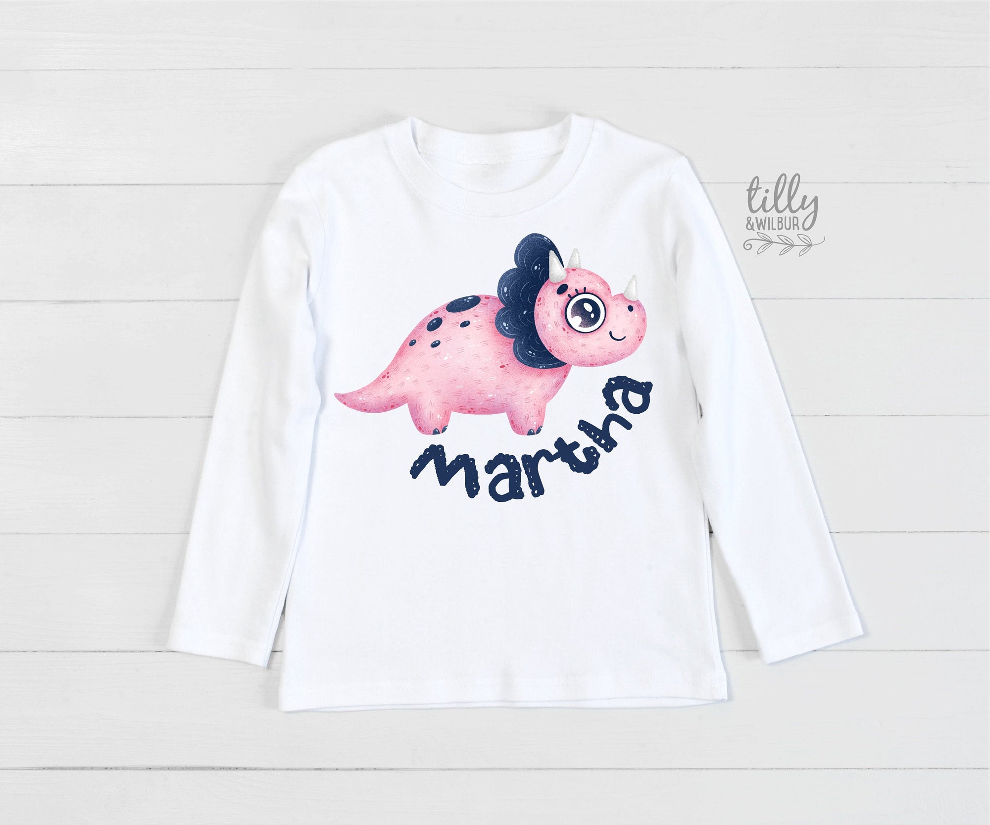 Personalised Girls Dinosaur T-Shirt, Girls Dinosaur T-Shirt, Personalised Girls Birthday Gift, Personalised Girls Christmas Gift, Dino Shirt