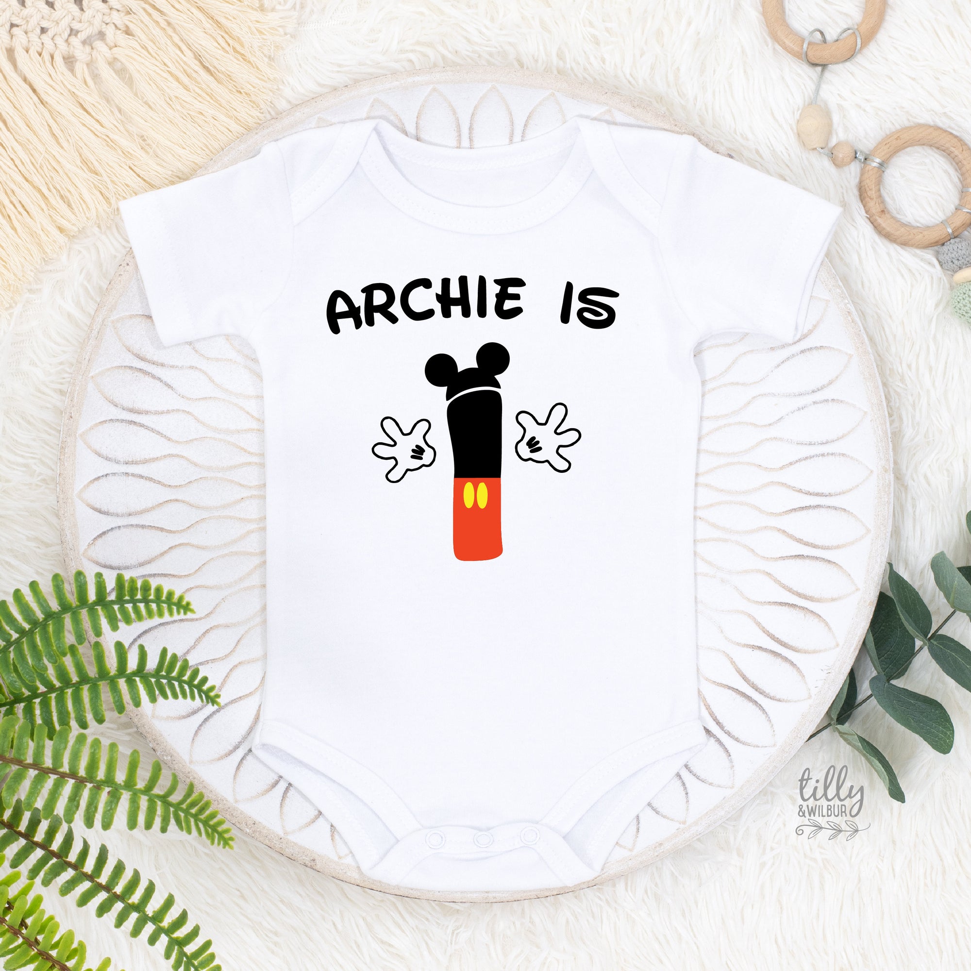 1st Birthday Onesies®, First Birthday Onesies®, Personalised 1st Birthday Onesies®, 1st Birthday Bodysuit, First Birthday Gift, Mickey Mouse