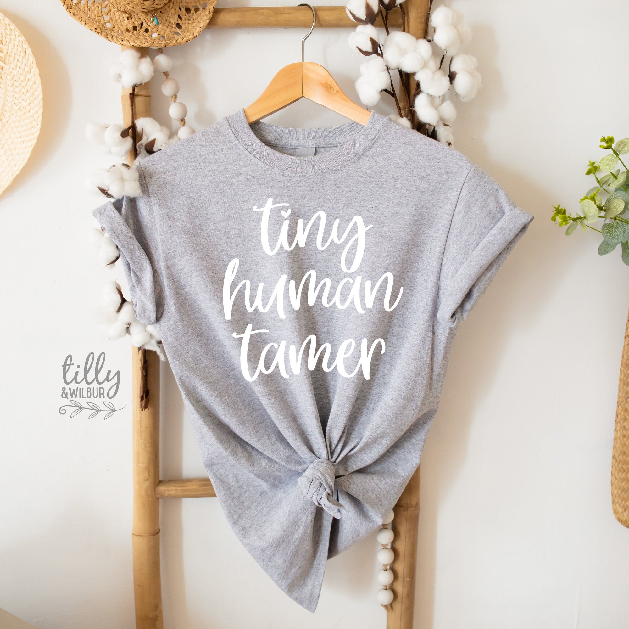 Funny Mum T-Shirt, Tiny Human Tamer T-Shirt, Funny Teacher T-Shirt, Parenting T-Shirt, Mother&#39;s Day T-Shirt, Mum T-Shirt, Funny Mum Gift