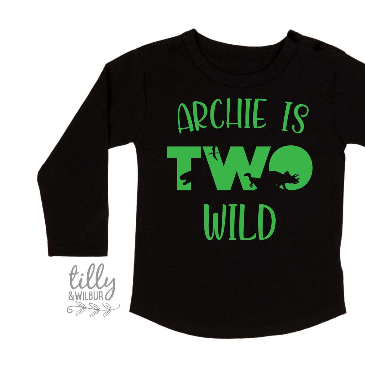 Two Wild Birthday T-Shirt, Personalised Dinosaur 2nd Birthday T-Shirt, 2nd Birthday Dinosaur T-Shirt, 2nd Birthday Gift, Dino Birthday Shirt