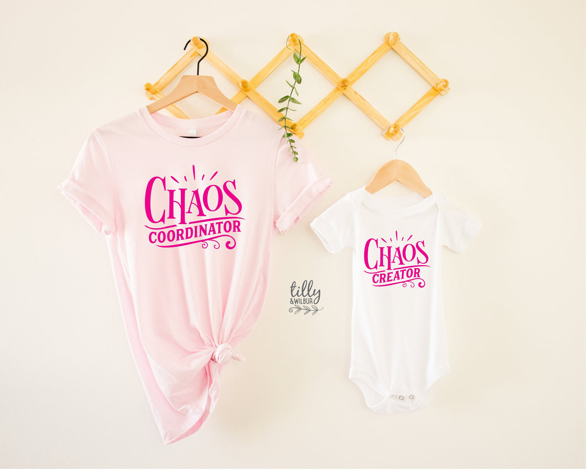 Chaos Creator and Chaos Coordinator Matching Set, Mummy And Me Matching Outfits, First Mother&amp;#39;s Day Gift, Mummy And Me, Mothers Day Onesie®