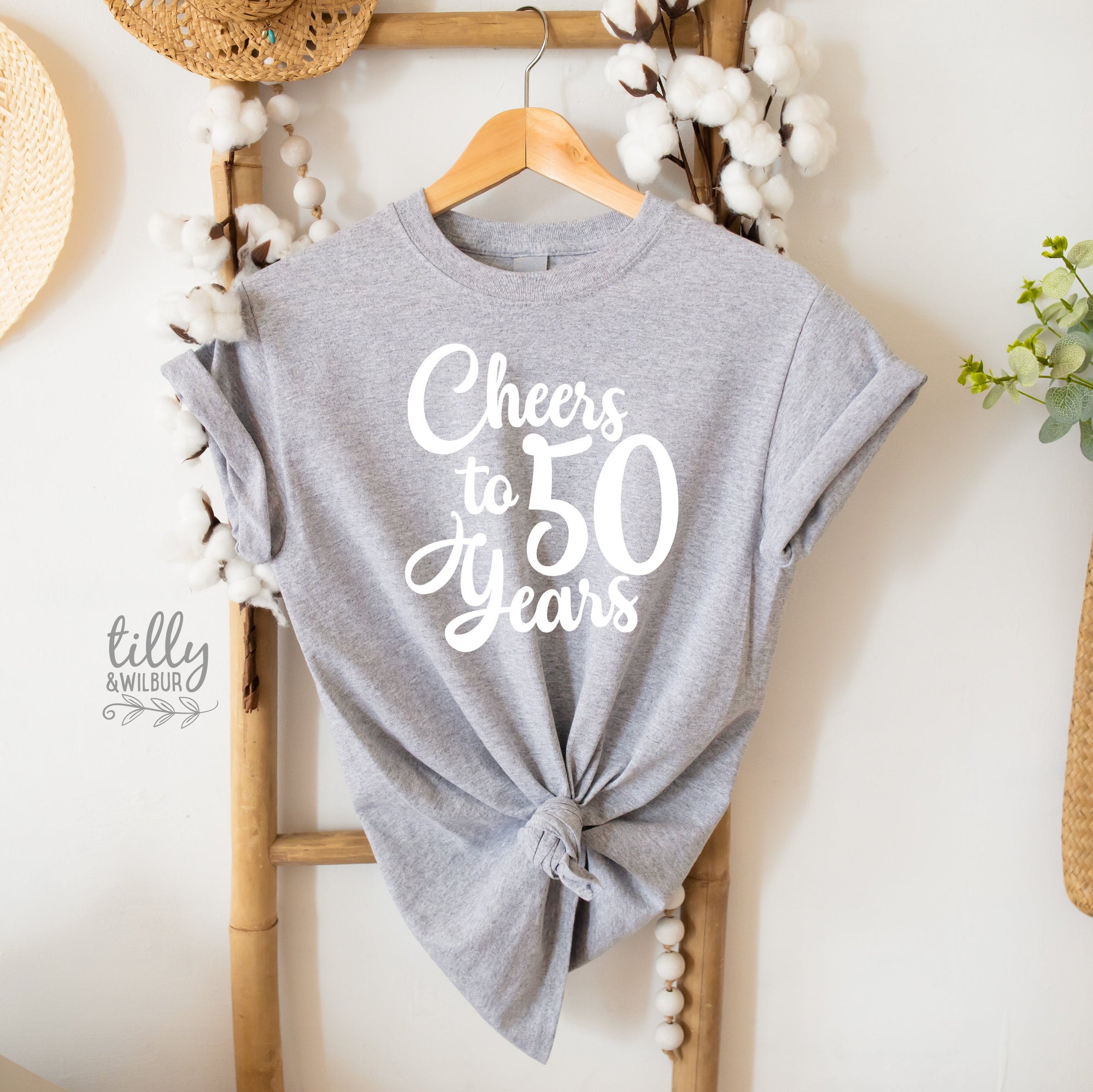 Cheers To 50 Years Birthday T-Shirt, 50th Birthday T-Shirt For Women, Women&#39;s 50th Birthday Gift, 50th Gift, Fiftieth T-Shirt, Fiftieth Gift