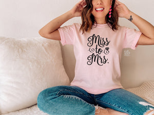 Bride T-Shirt, Miss To Mrs, Bachelorette Party T-Shirt, Bridal Party T-Shirts, Wifey T-Shirt, Bridal Shower Gift, New Bride Gift, Engagement