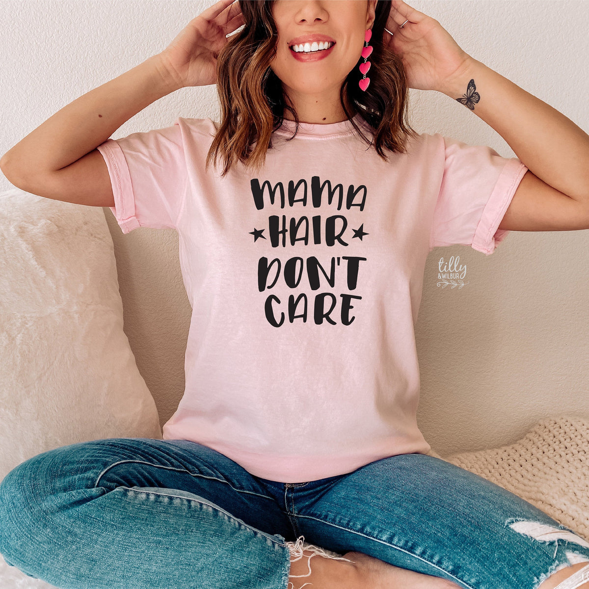 Mama Hair Don't Care T-Shirt, Mum Bun T-Shirt, Messy Bun T-Shirt, Motherhood T-Shirt, Funny Women's T-Shirt, Funny Mum T-Shirt, Mother's Day