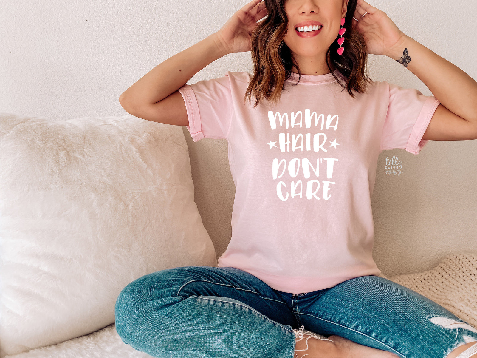 Mama Hair Don't Care T-Shirt, Mum Bun T-Shirt, Messy Bun T-Shirt, Motherhood T-Shirt, Funny Women's T-Shirt, Funny Mum T-Shirt, Mother's Day