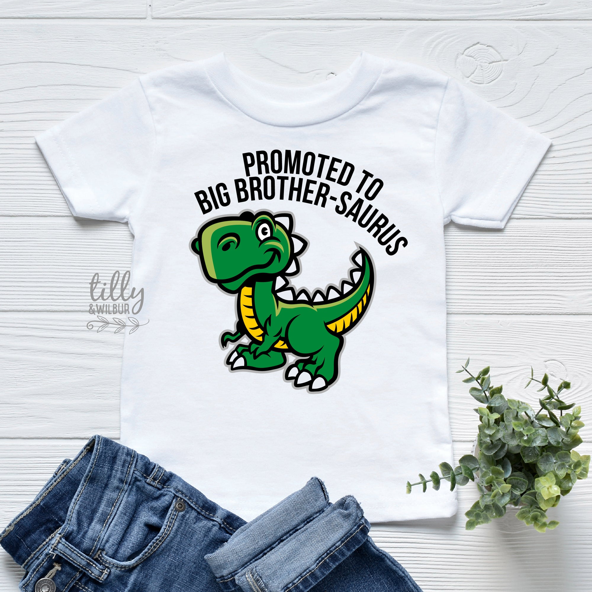 Promoted To Big Brother-Saurus Dinosaur T-Shirt For Boys, Big Brother Shirt, I&#39;m Going To Be A Big Brother, Pregnancy Announcement, Dinosaur