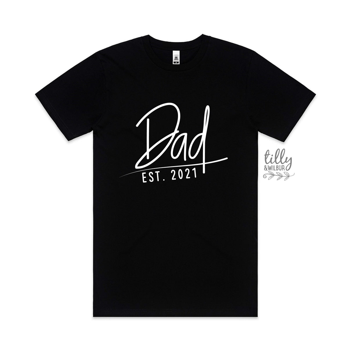 Dad Est. T-Shirt, Personalised Dad T-Shirt, Father&amp;#39;s Day Gift, Men&amp;#39;s Shirt Gift, Pregnancy Announcement Tee, New Dad Gift, Baby Shower Gift
