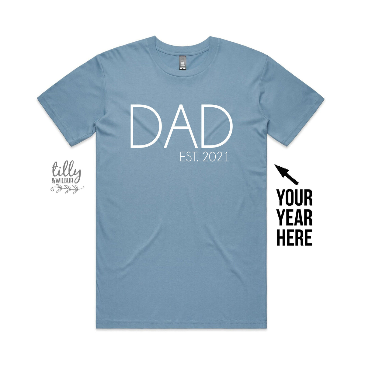 Dad Est. T-Shirt With Personalised Year