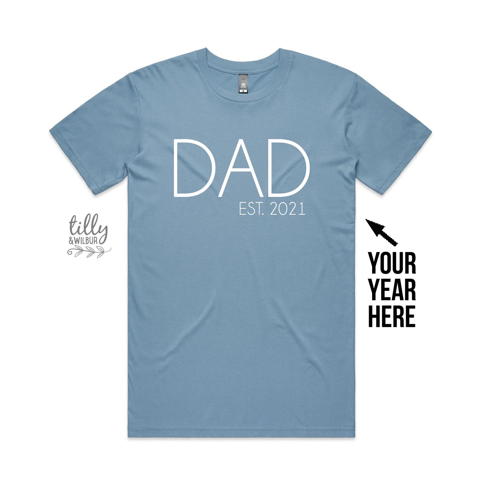 Dad Est. T-Shirt With Personalised Year