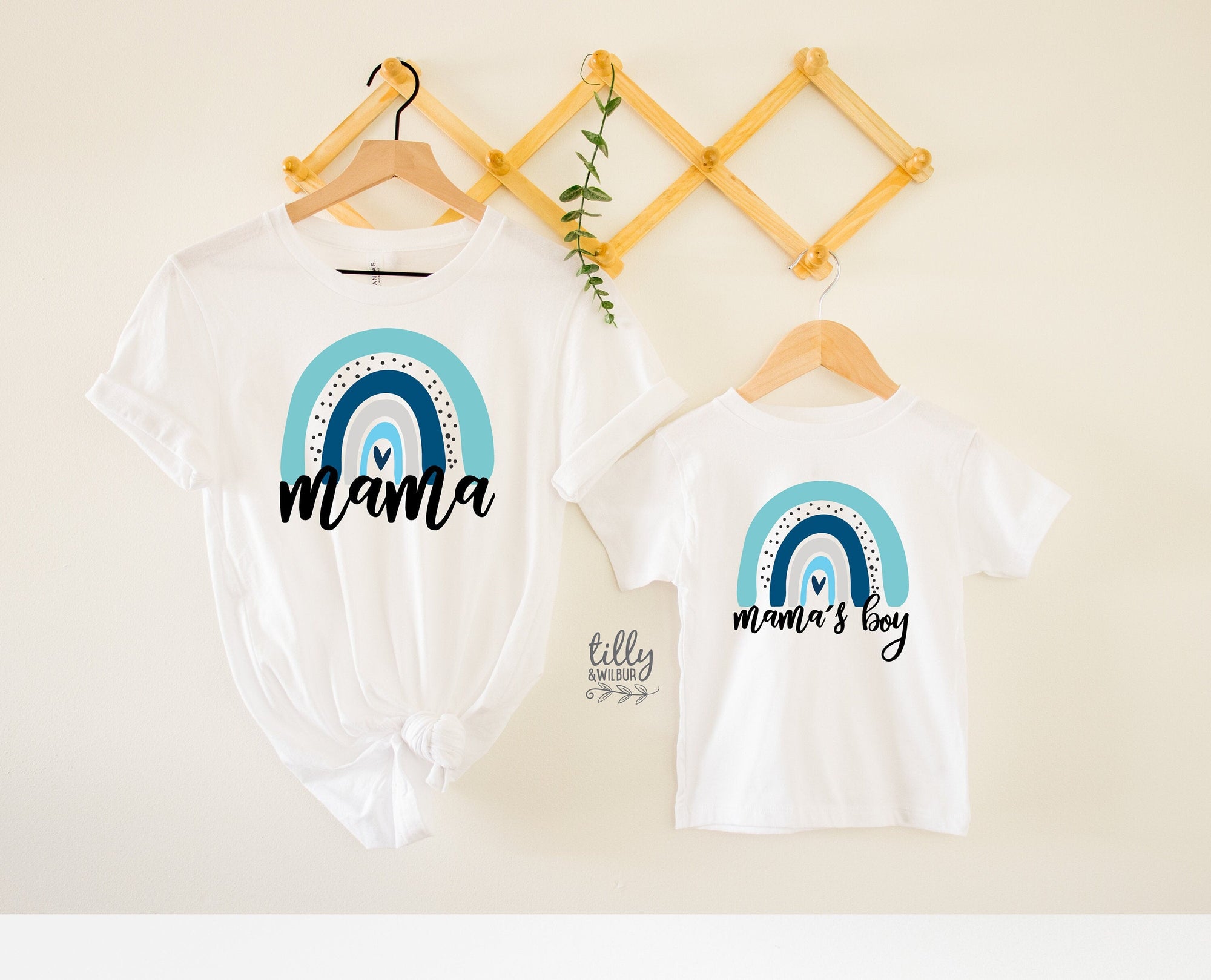 Mama And Mama&#39;s Boy Matching T-Shirts, Mum And Son Matching, New Mum Gift, Matching Mother And Son Shirts, Mum And Son Matching, Mummy Gift