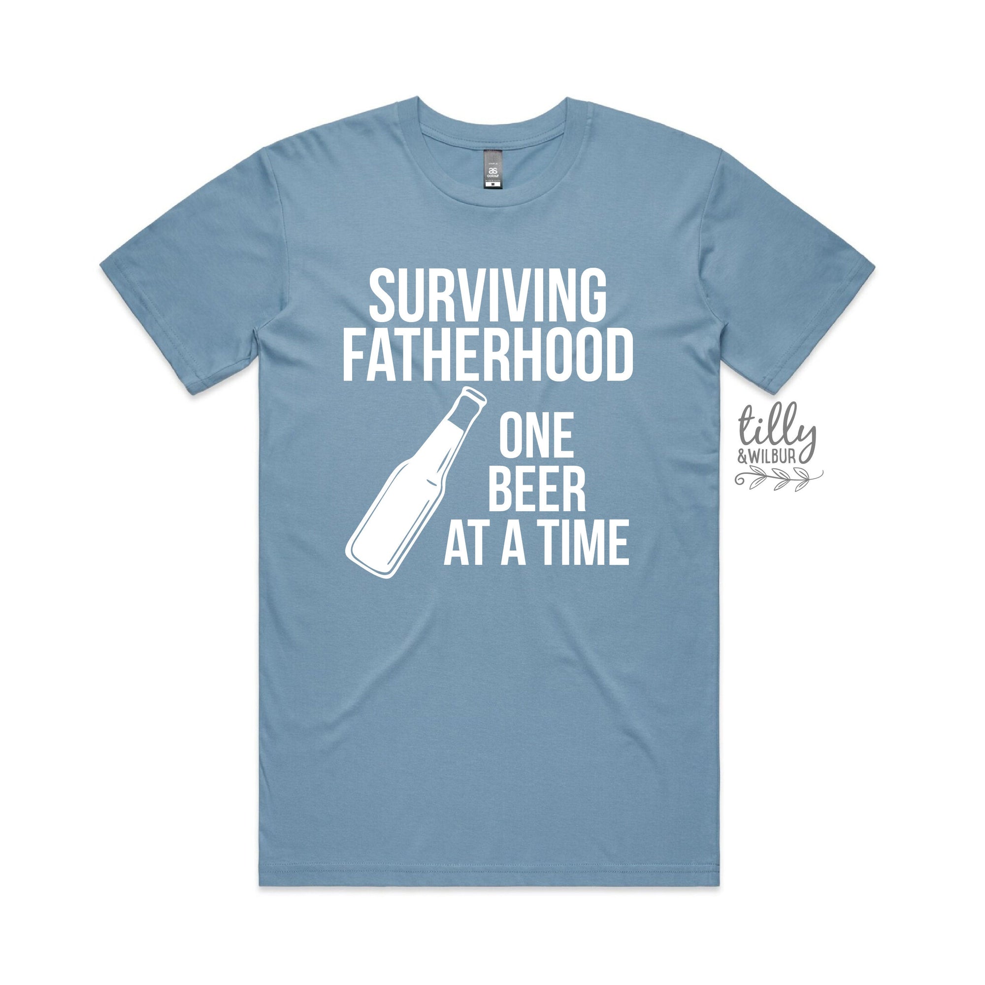 Surviving Fatherhood One Beer At A Time Men&#39;s T-Shirt, Father&#39;s Day T-Shirt, Father&#39;s Day Gift, First Father&#39;s Day, Funny Dad Gift, Dad Tee