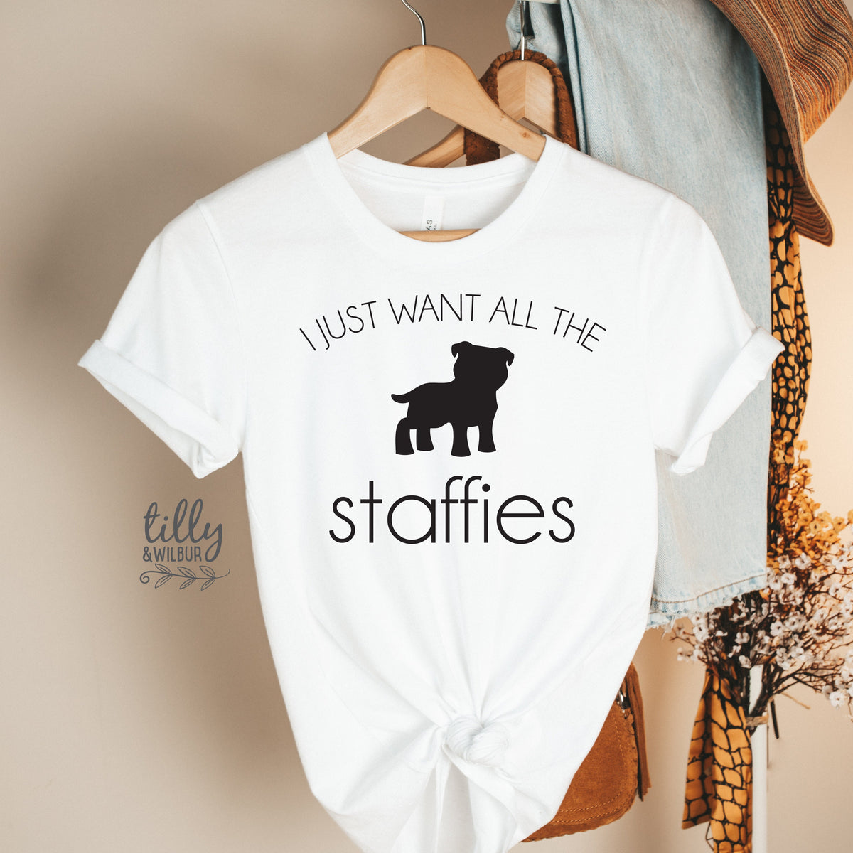 I Just Want All The Staffies Women&amp;#39;s Tee, Gift For Staffordshire Bull Terrier Lovers, Dog Lover Shirt, Christmas Gift, Birthday Gift