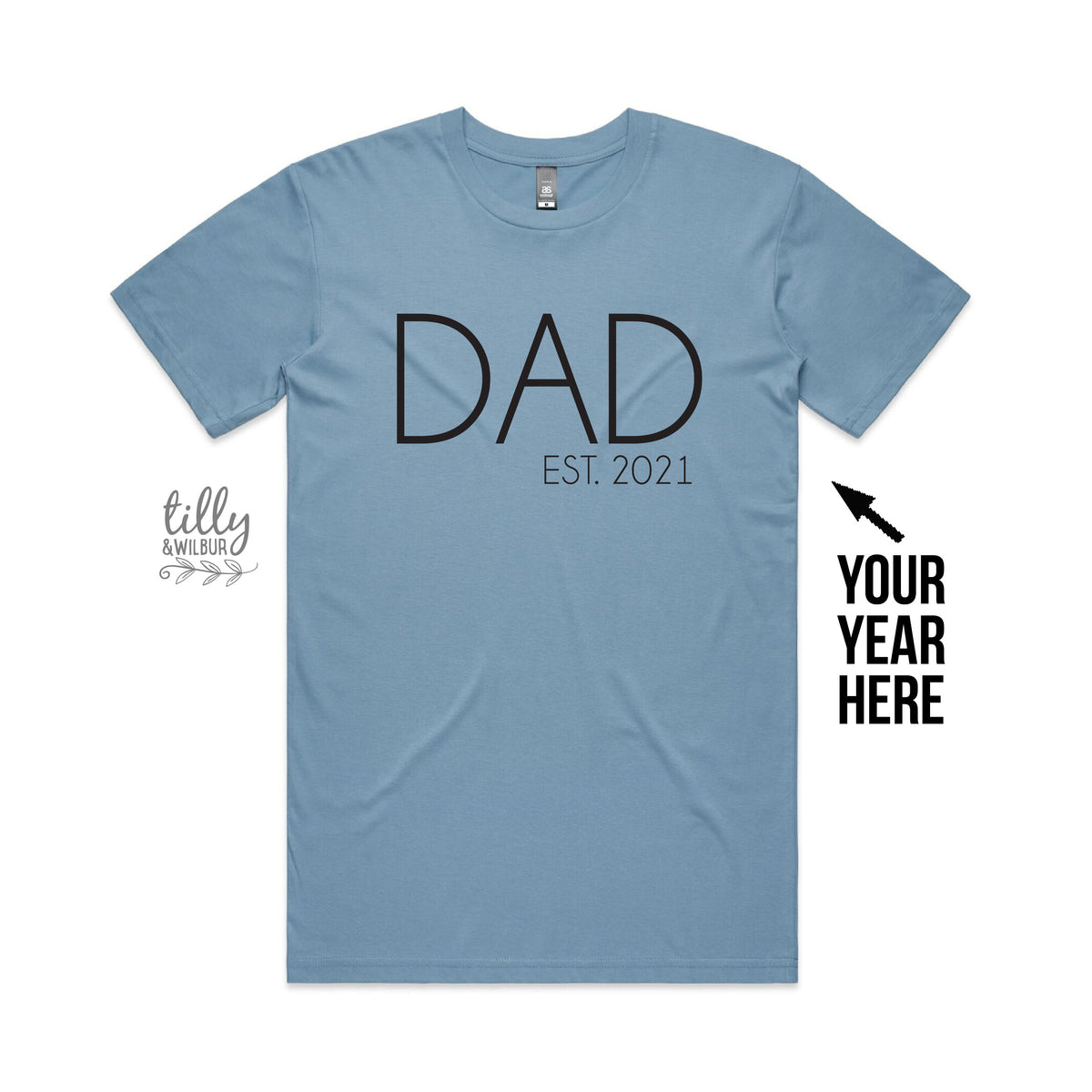 Dad Est. T-Shirt With Personalised Year