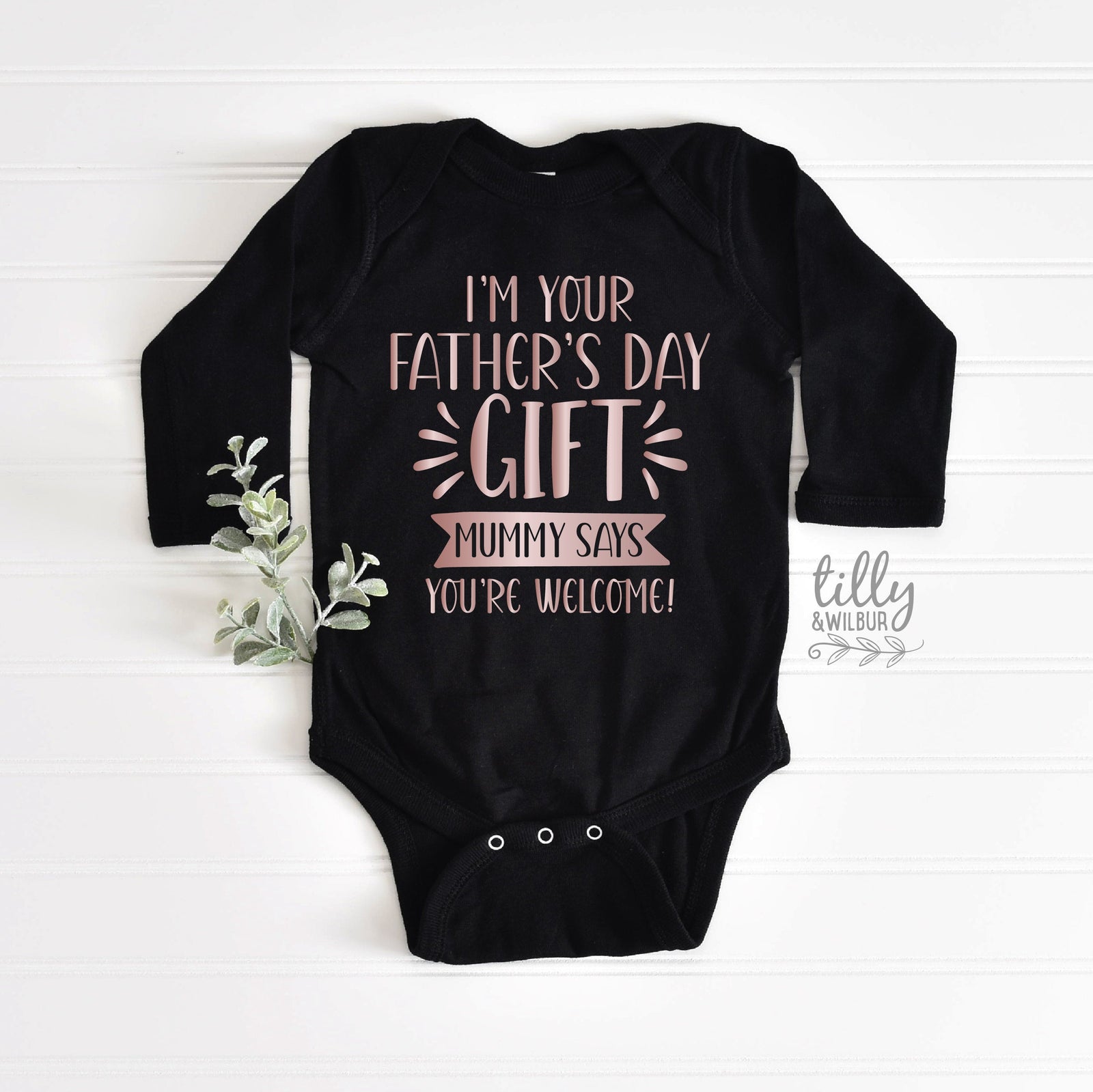 I'm Your Father's Day Gift Mummy Says You're Welcome Bodysuit, First Father's Day Onesie, I Love You Daddy Happy 1st Father's Day Onesie