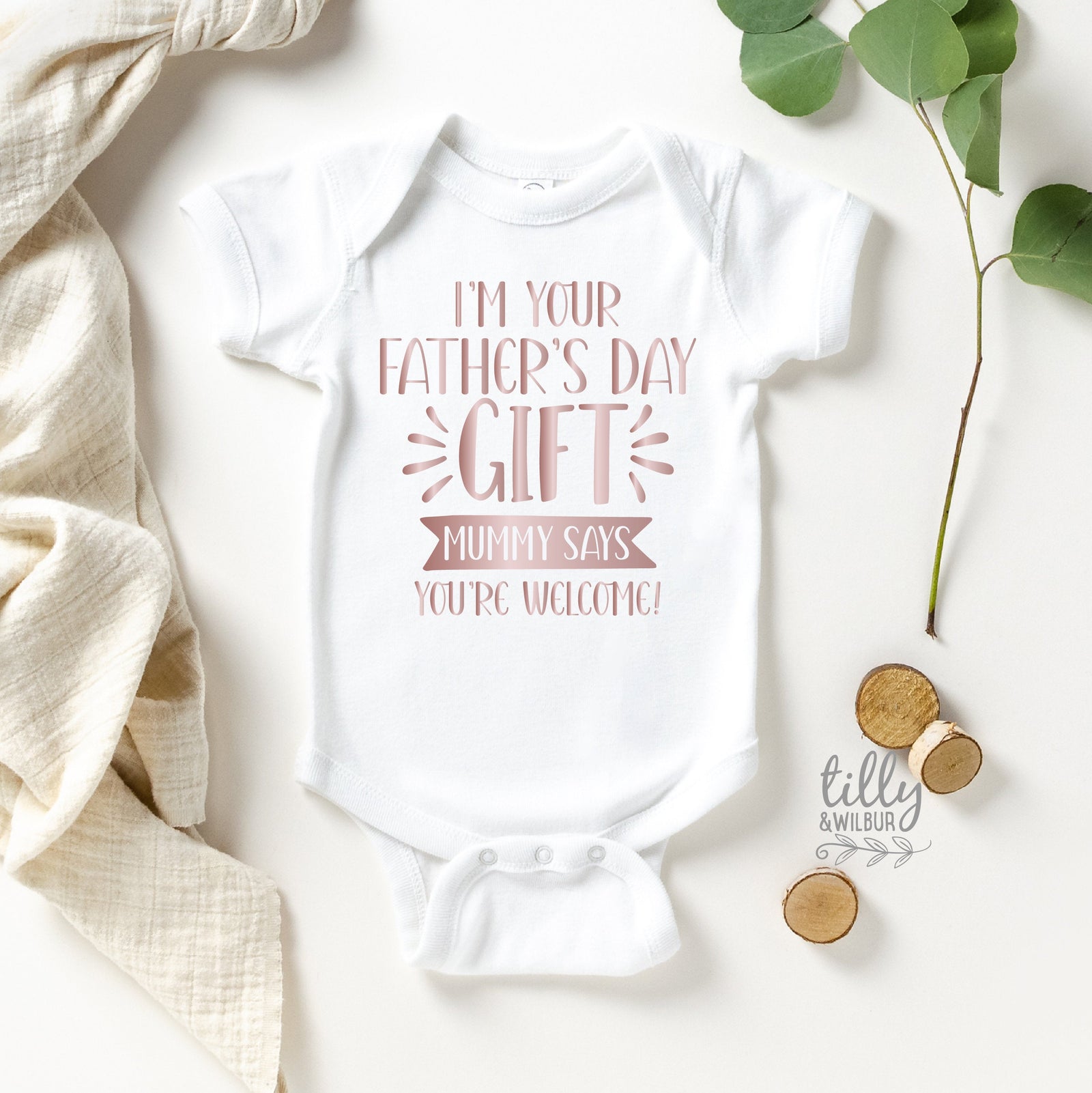 I'm Your Father's Day Gift Mummy Says You're Welcome Bodysuit, First Father's Day Onesie, I Love You Daddy Happy 1st Father's Day Onesie