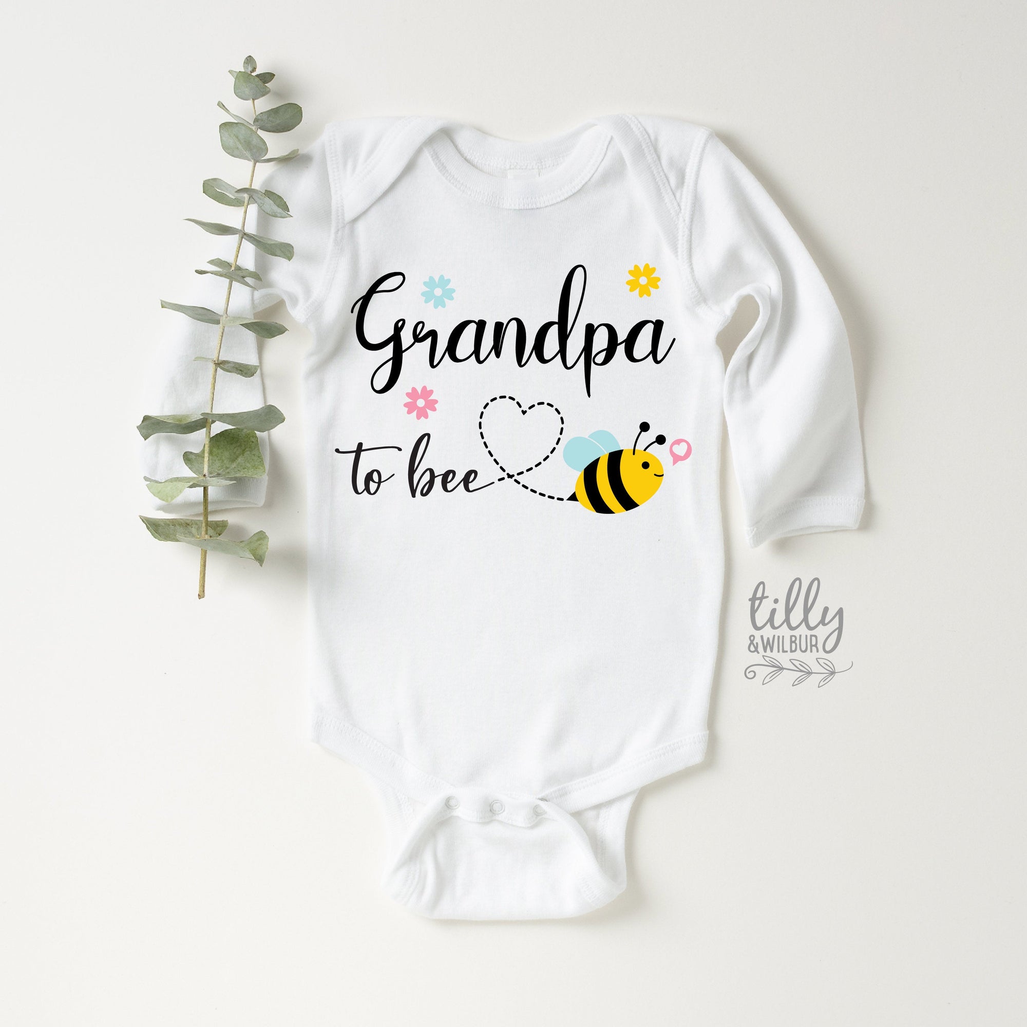 Grandpa To Bee Bodysuit, Hello Grandad Onesie, Pregnancy Announcement To Dad, Pop To Be Onesie, Announcement Onesie, Reveal To Grandparents