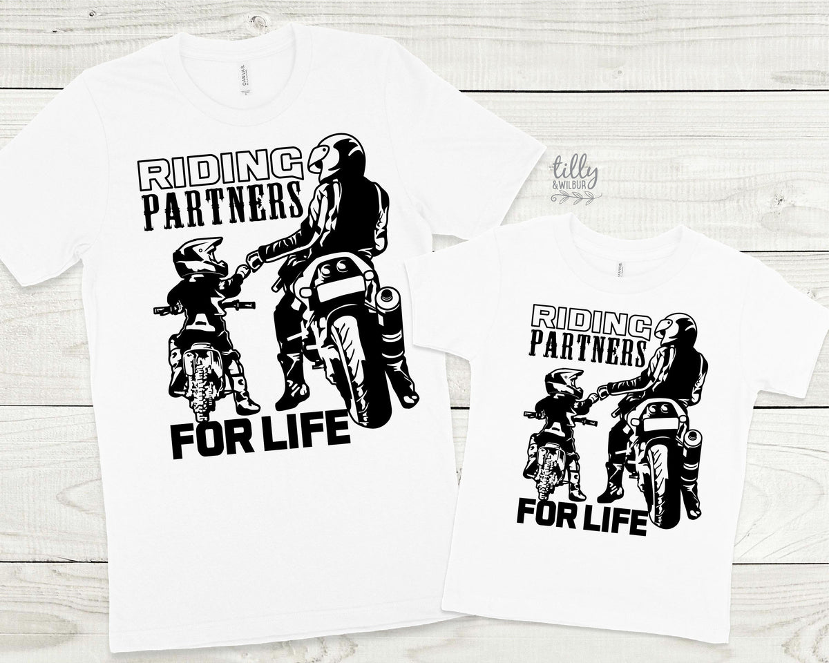 Riding Buddies For Life T-Shirts, Matching Father Son, Matching Daddy Daughter, Father&amp;#39;s Day Gift, Trail Bikes, Dirt Bikes, Motorbikes