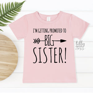 Big Sister T-Shirt, I&#39;m Getting Promoted To Big Sister Girl&#39;s T-Shirt, I&#39;m Going To Be A Big Sister, Girl&#39;s Clothing, Pregnancy Announcement