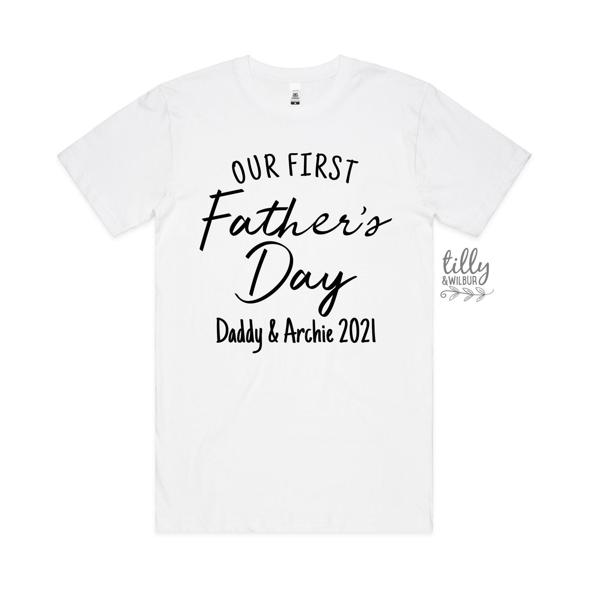 Our First Father&amp;#39;s Day 2021 Men&amp;#39;s T-Shirt With Names, I Love You Daddy Happy 1st Father&amp;#39;s Day, Fathers Day Gift, First Fathers Day Dad Gift