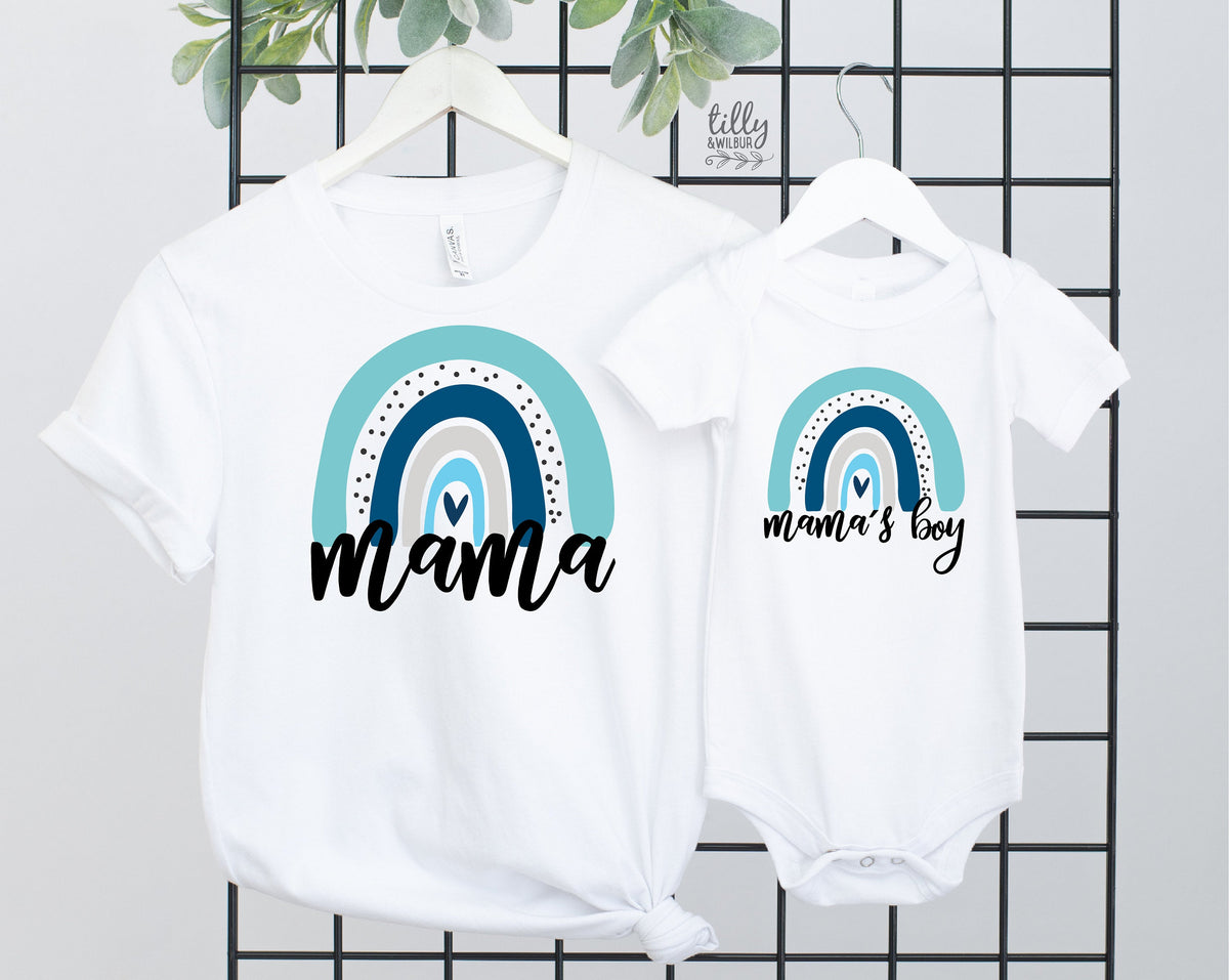 Mama And Mama&amp;#39;s Boy Matching T-Shirts, Mum And Son Matching, New Mum Gift, Matching Mother And Son Shirts, Mum And Son Matching, Mummy Gift