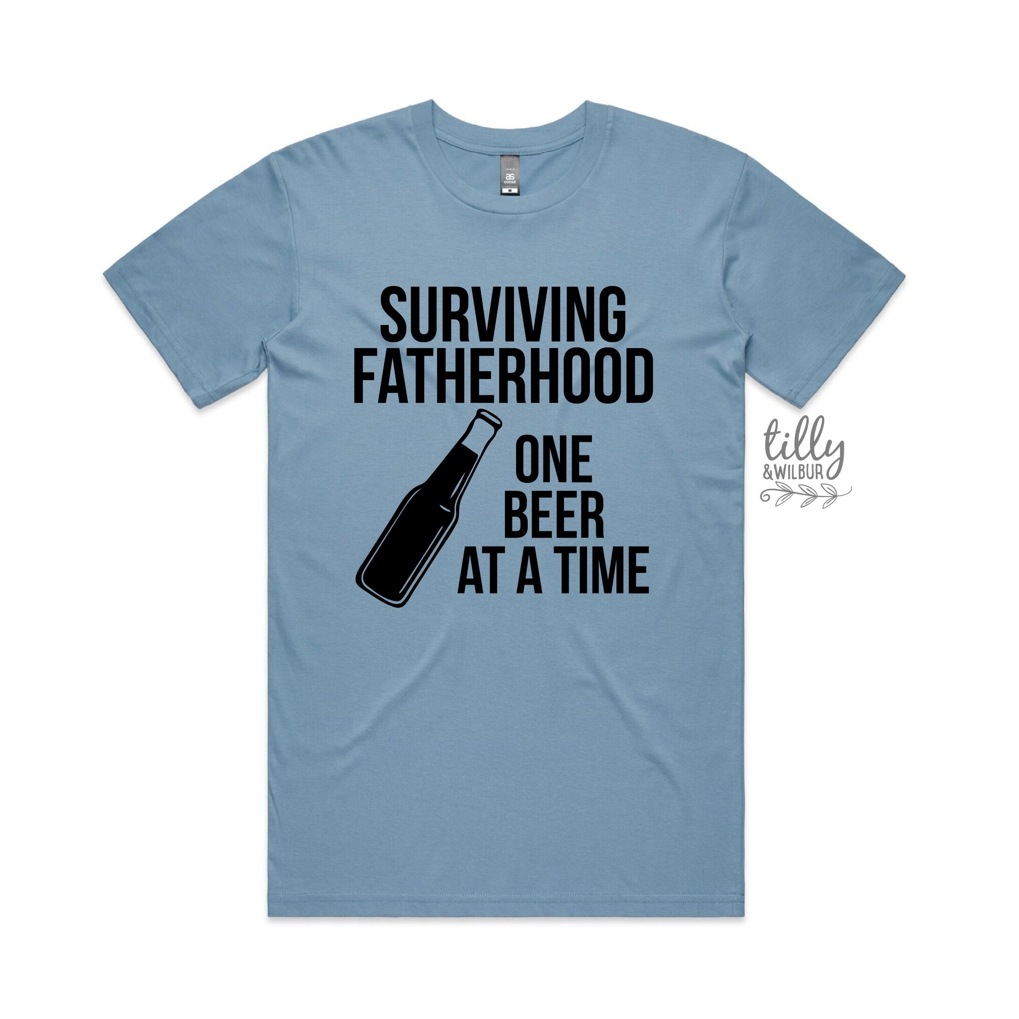 Surviving Fatherhood One Beer At A Time Men&#39;s T-Shirt, Father&#39;s Day T-Shirt, Father&#39;s Day Gift, First Father&#39;s Day, Funny Dad Gift, Dad Tee