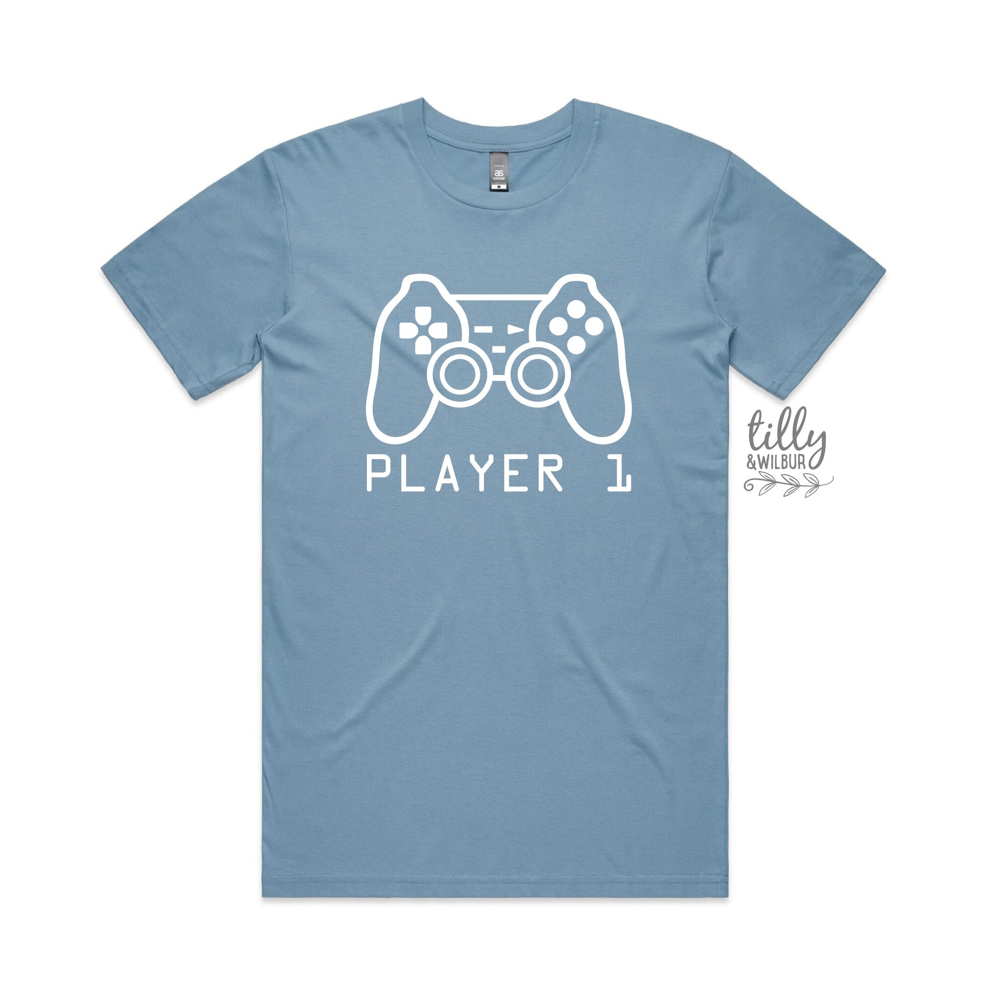 Player 1 T-Shirt, Part Of Player 1 Player 2 Set, Father Son Matching Shirts, Matching Dad Baby, Gaming, Father&#39;s Day Gift, Video Gift, Gamer