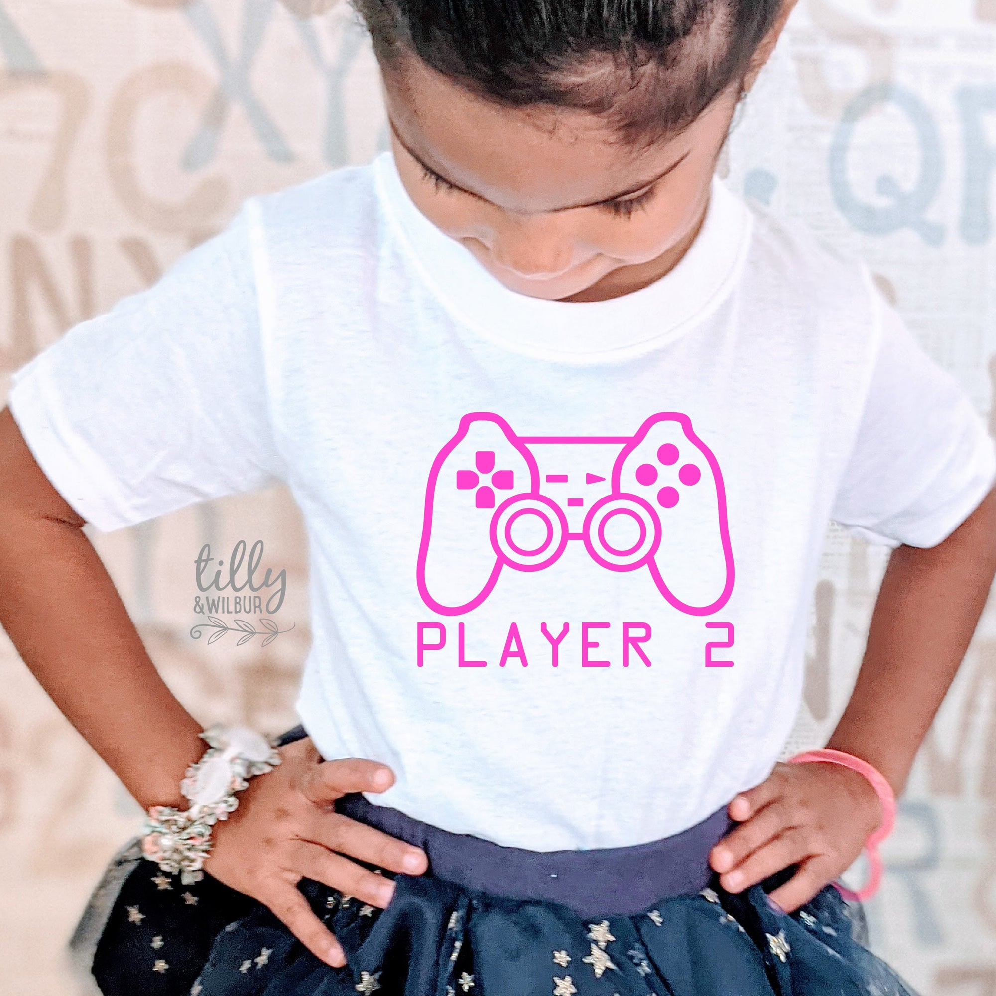 Player 2 T-Shirt, Part of Player 1 Player 2 Set, Daddy Daughter Matching Shirts, Matching Tees, Gaming, Father&#39;s Day Gift, Video Gift, Gamer