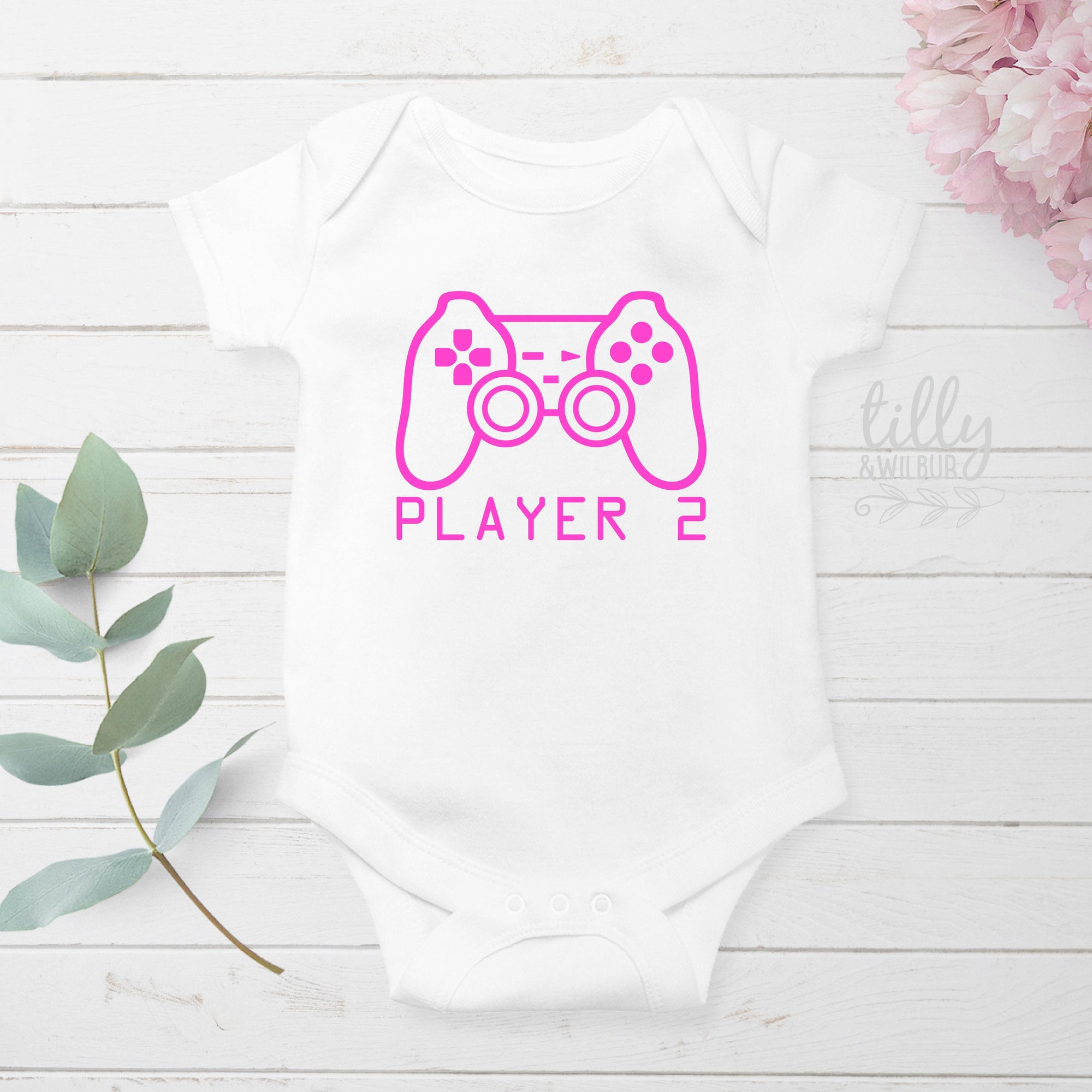 Player 2 Bodysuit, Player 2 Onesie, Part of Player 1 Player 2 Set, Daddy Daughter Matching Shirts, Matching Tees, Gaming, Father&#39;s Day Gift