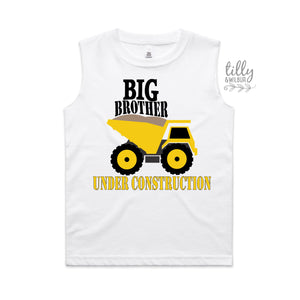Promoted To Big Brother Singlet For Boys, Big Brother Under Construction Tank, I&#39;m Going To Be A Big Brother Shirt, Pregnancy Announcement