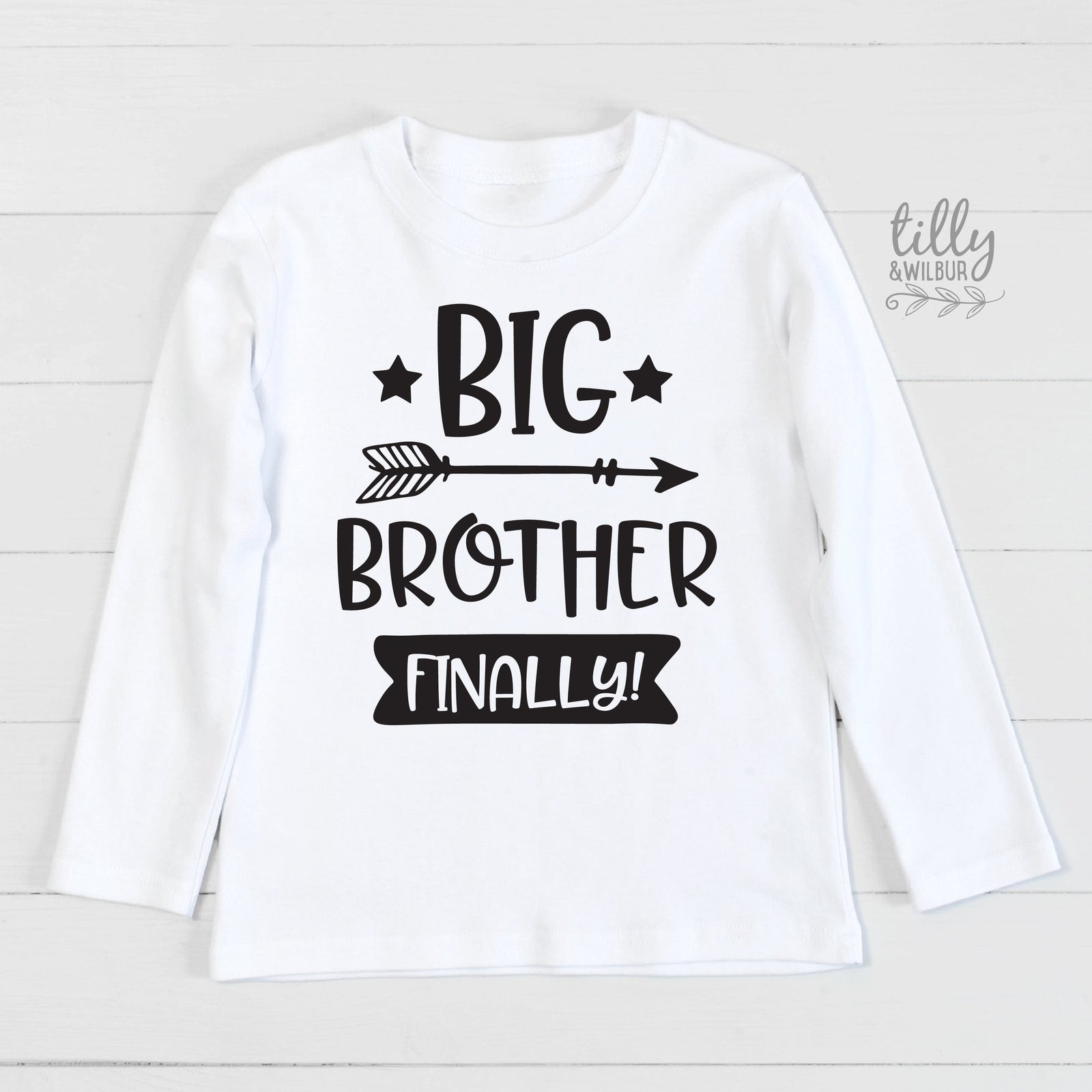 Big Brother Finally, Promoted To Big Brother T-Shirt For Boys, Personalised Due Date, I&#39;m Going To Be A Big Brother, Pregnancy Announcement